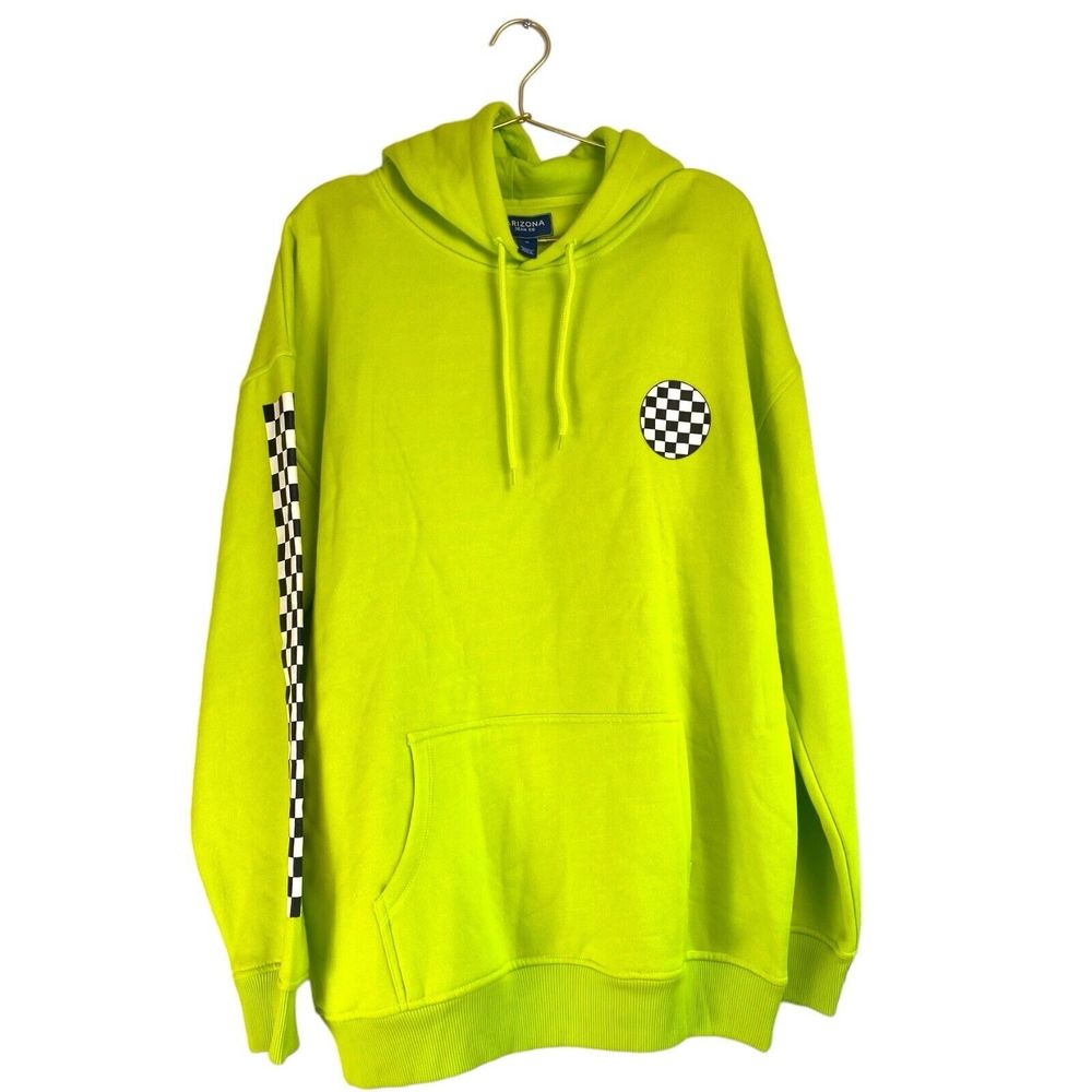 ARIZONA ORIGINAL JEANS‎ HOODIE MEDIUM OVERSIZED GREEN BLACK & WHITE CHECKERED 27